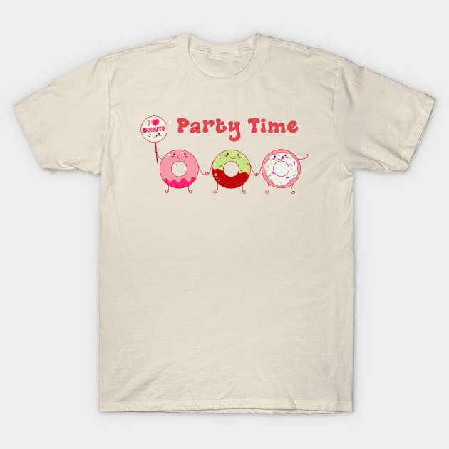 Donut Party Time T-Shirt by Aratack Kinder